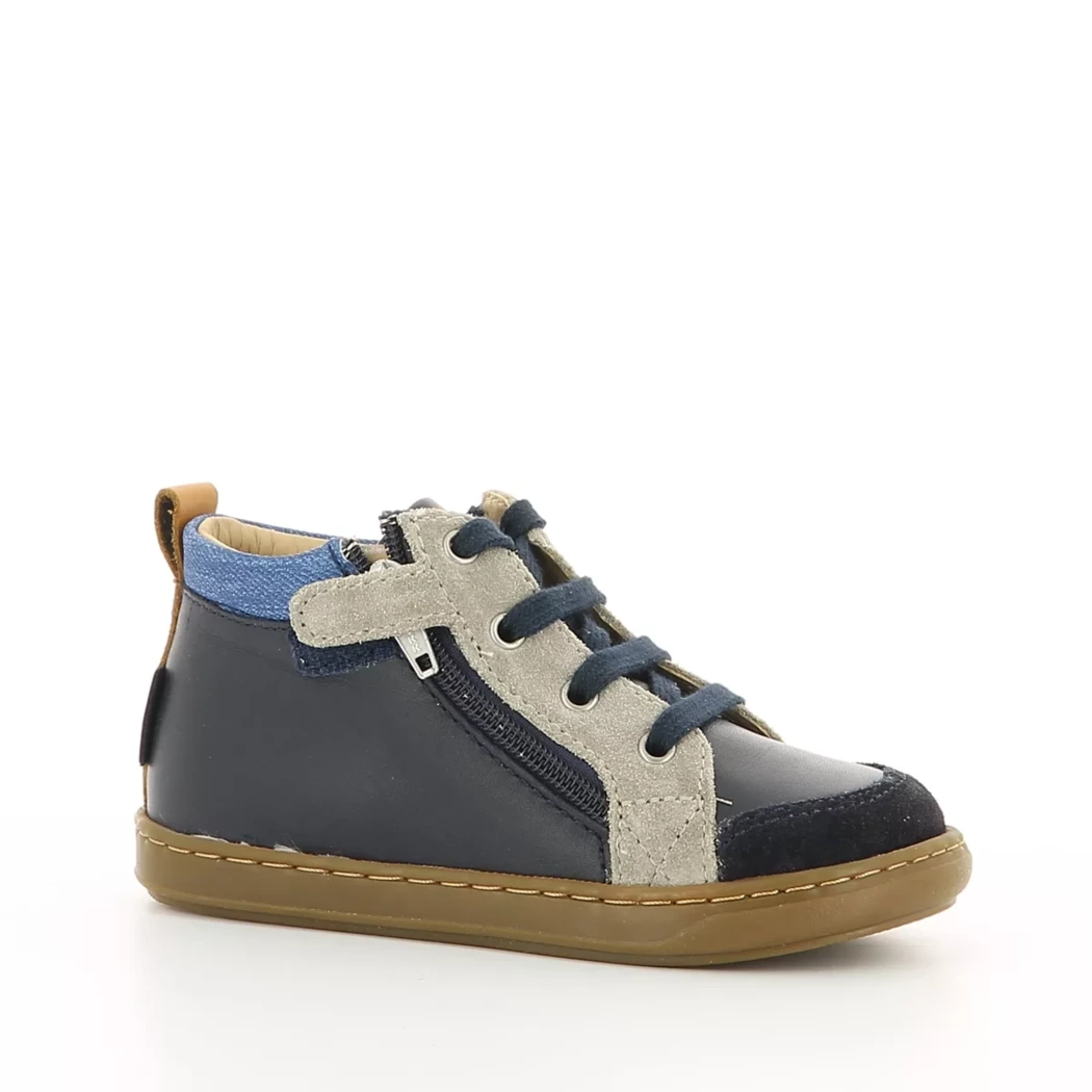 Image (1) de la chaussures Shoo pom - Bottines Bleu en Cuir