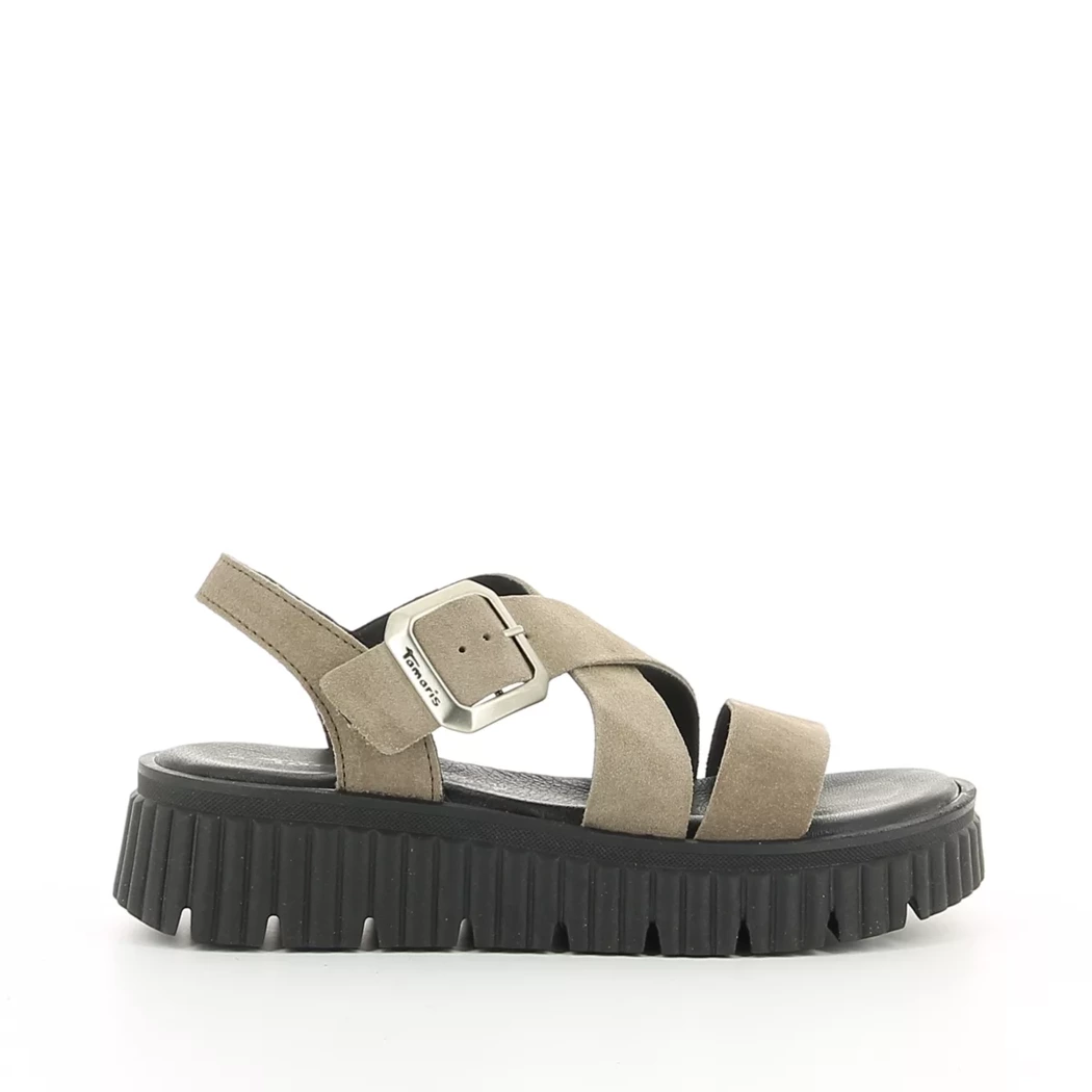 Image (2) de la chaussures Tamaris - Sandales et Nu-Pieds Taupe en Cuir nubuck