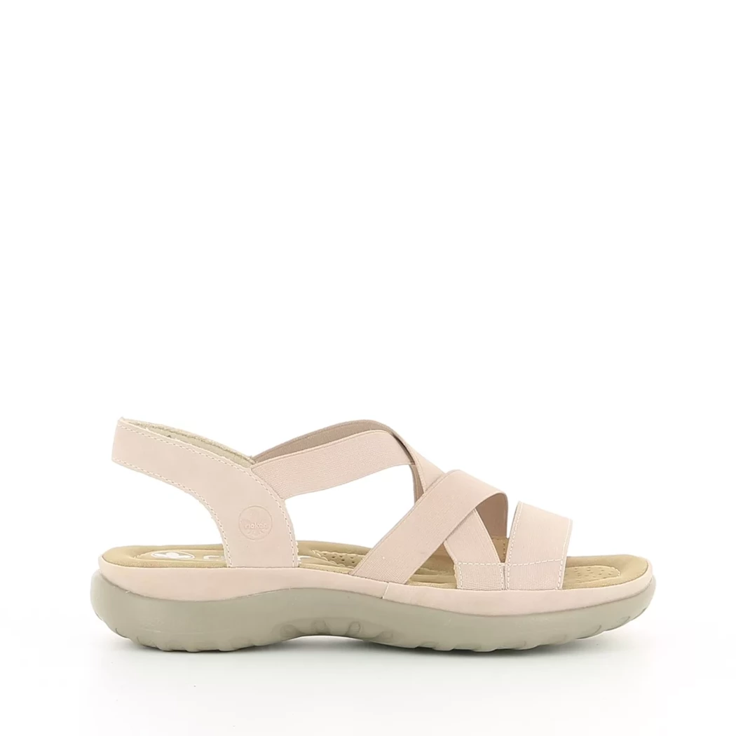 Image (2) de la chaussures Rieker - Sandales et Nu-Pieds Rose en Cuir synthétique