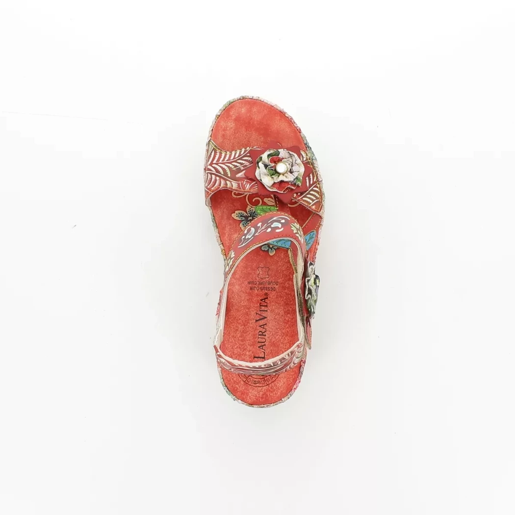 Image (6) de la chaussures Laura Vita - Sandales et Nu-Pieds Rouge en Cuir