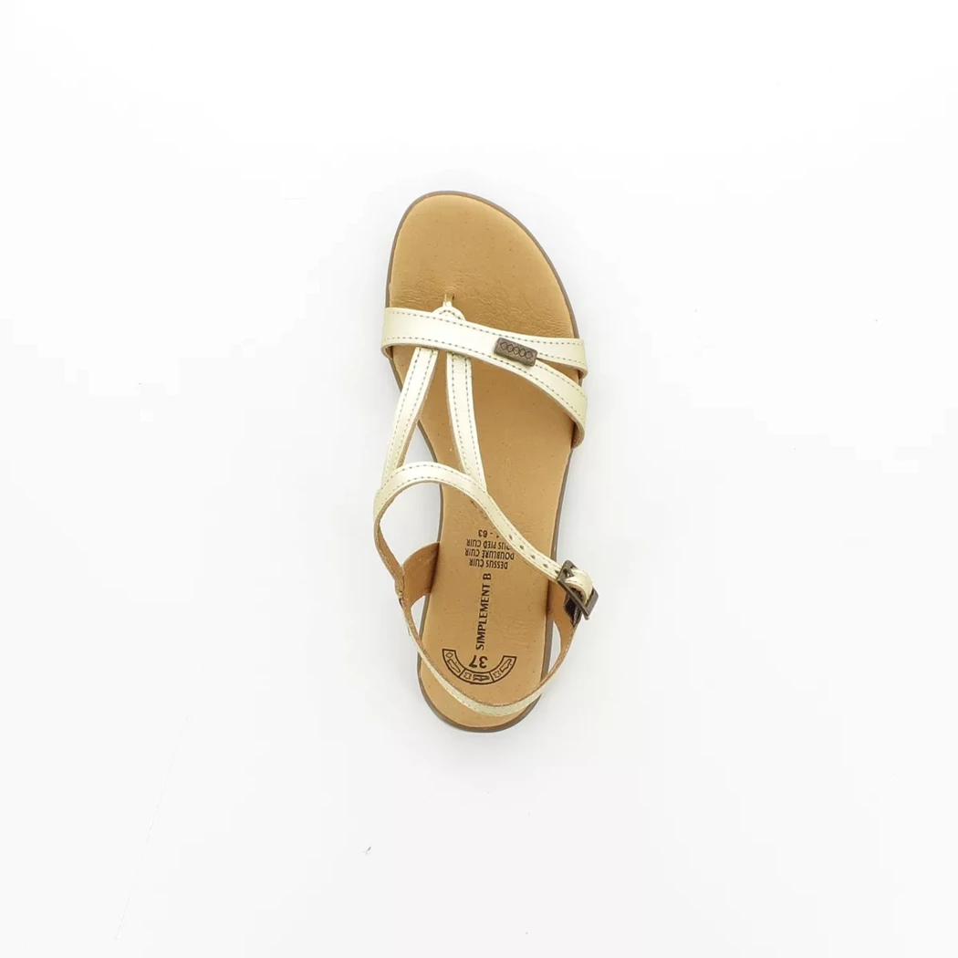 Image (6) de la chaussures Simplement B - Sandales et Nu-Pieds Or / Bronze / Platine en Cuir
