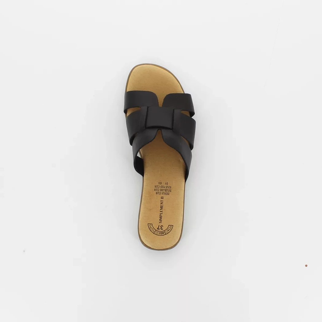 Image (6) de la chaussures Simplement B - Mules et Sabots Noir en Cuir