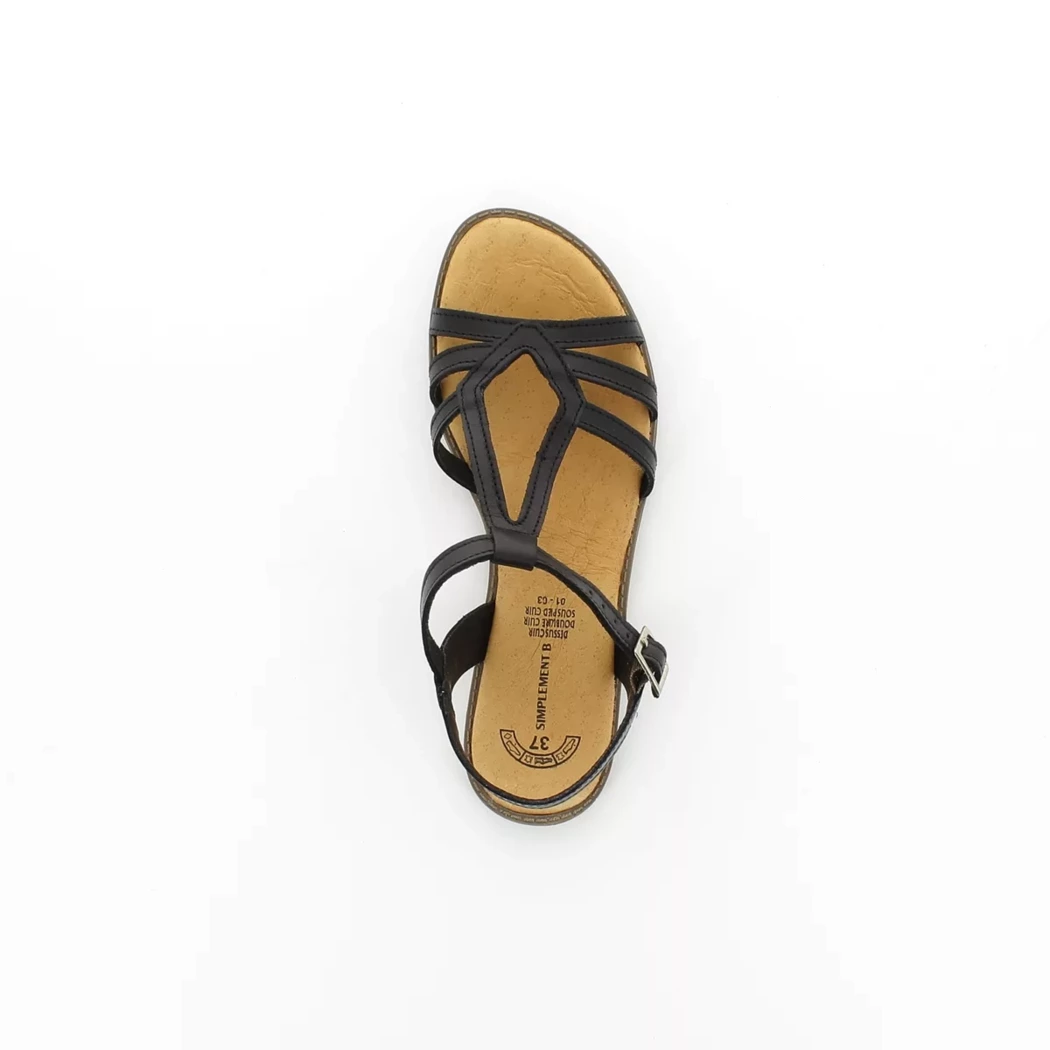 Image (6) de la chaussures Simplement B - Sandales et Nu-Pieds Noir en Cuir