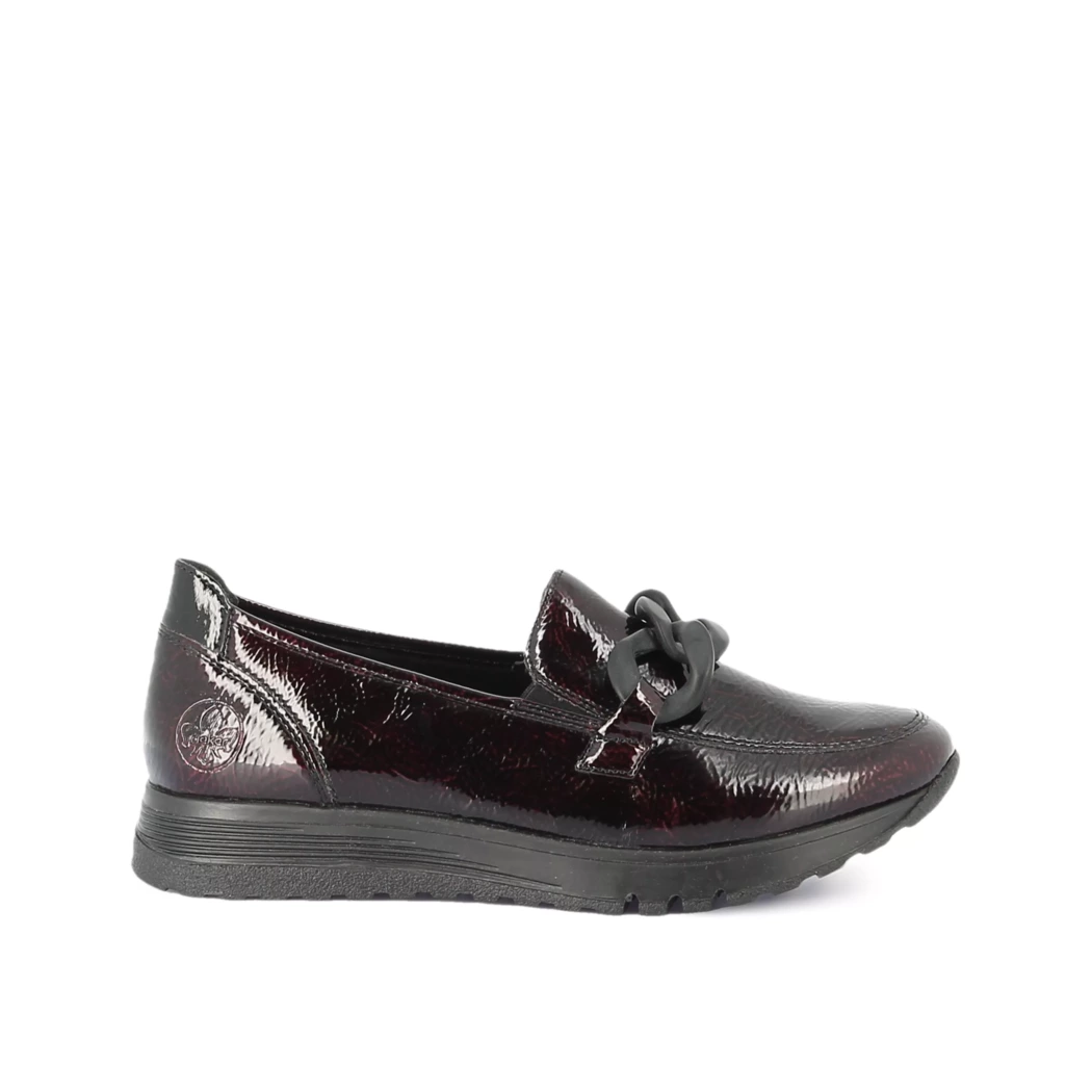 Image (2) de la chaussures Rieker - Mocassins Bordeaux en Cuir synthétique