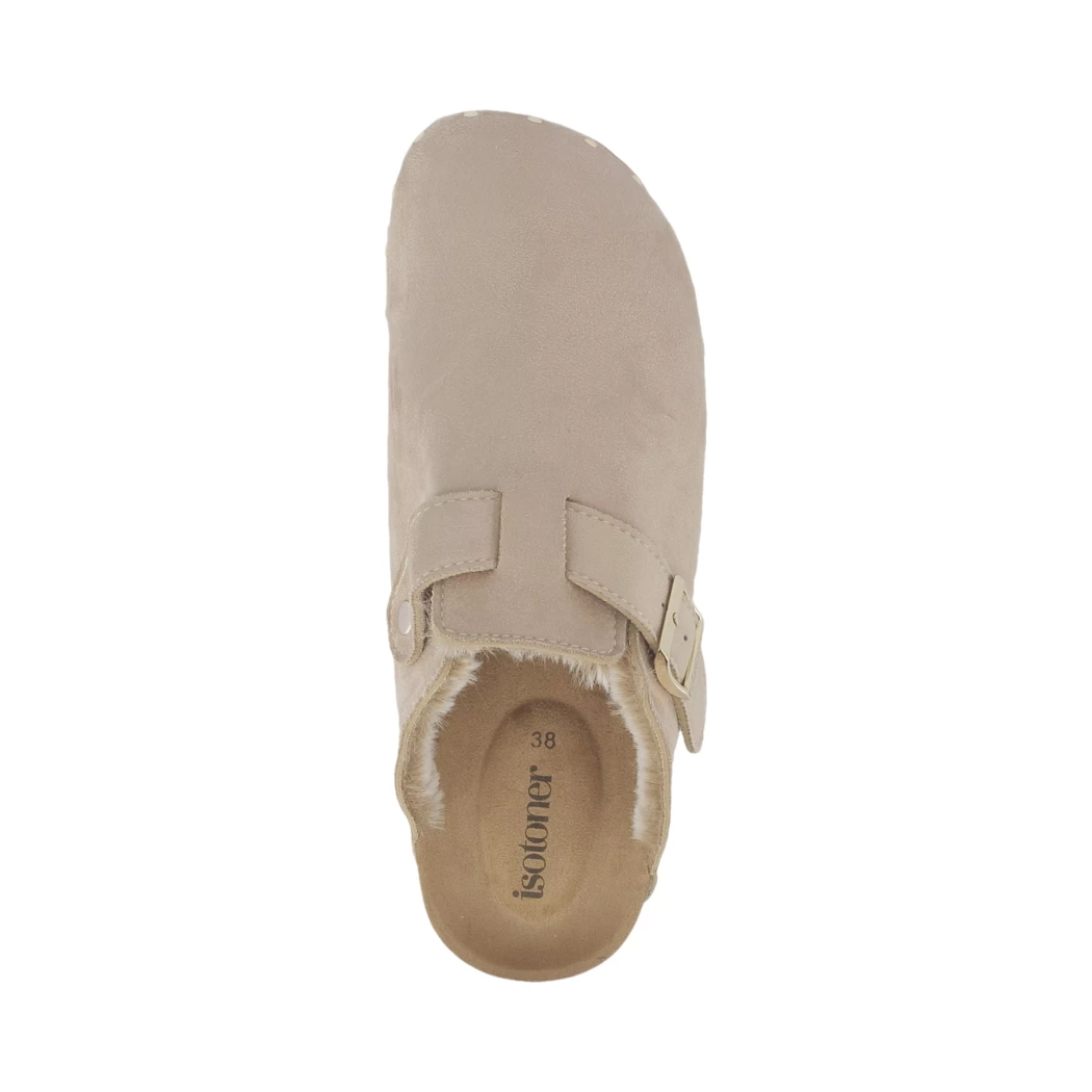 Image (6) de la chaussures Isotoner - Mules et Sabots Taupe en Cuir nubuck