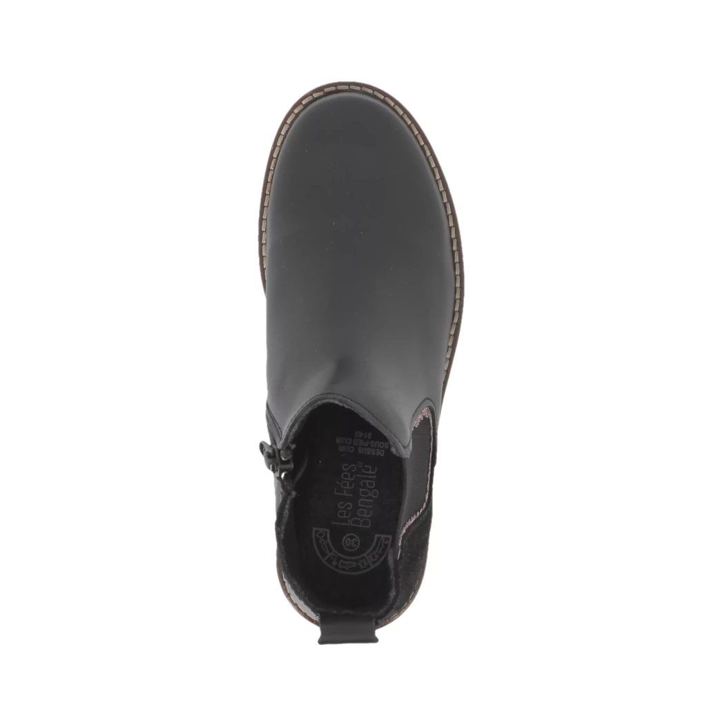 Image (6) de la chaussures Les Fees de Bengale - Boots Noir en Cuir