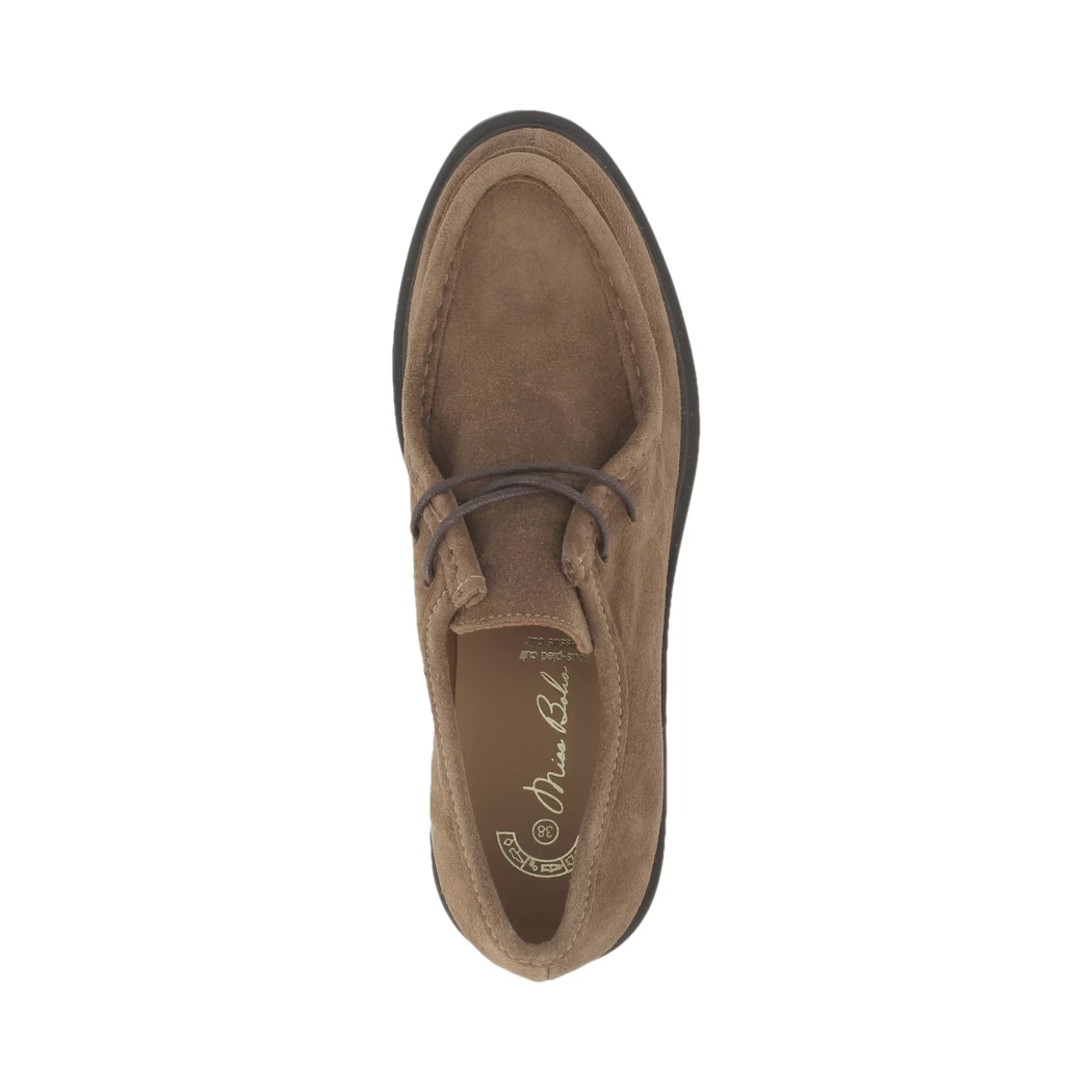 Image (6) de la chaussures Miss Boho - Chaussures à lacets Taupe en Cuir nubuck