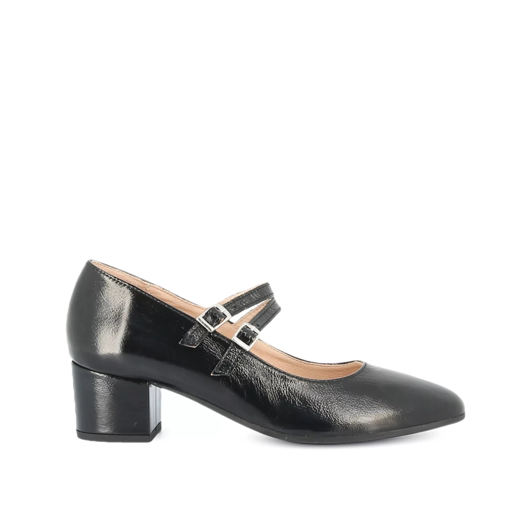 Image (2) de la chaussures Les Fees de Bengale - Escarpins Noir en Cuir vernis