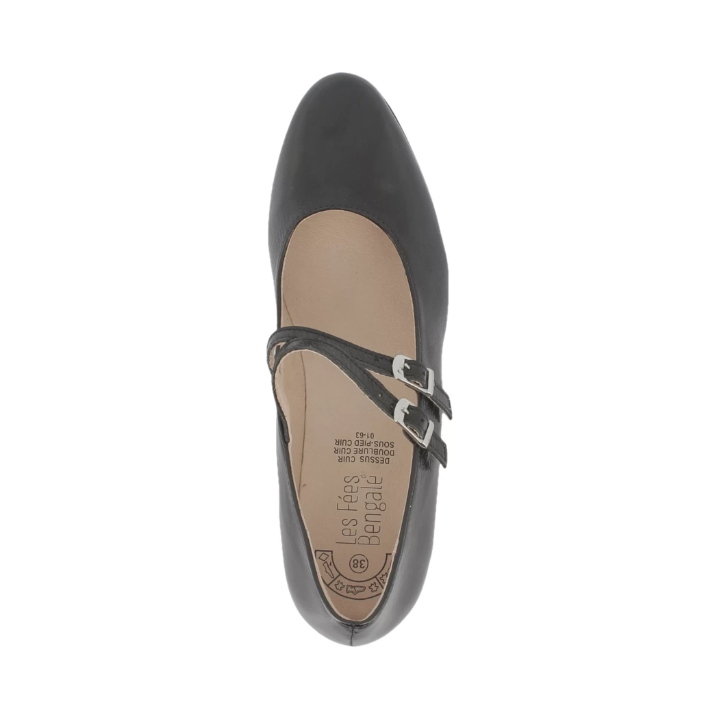 Image (6) de la chaussures Les Fees de Bengale - Escarpins Noir en Cuir vernis