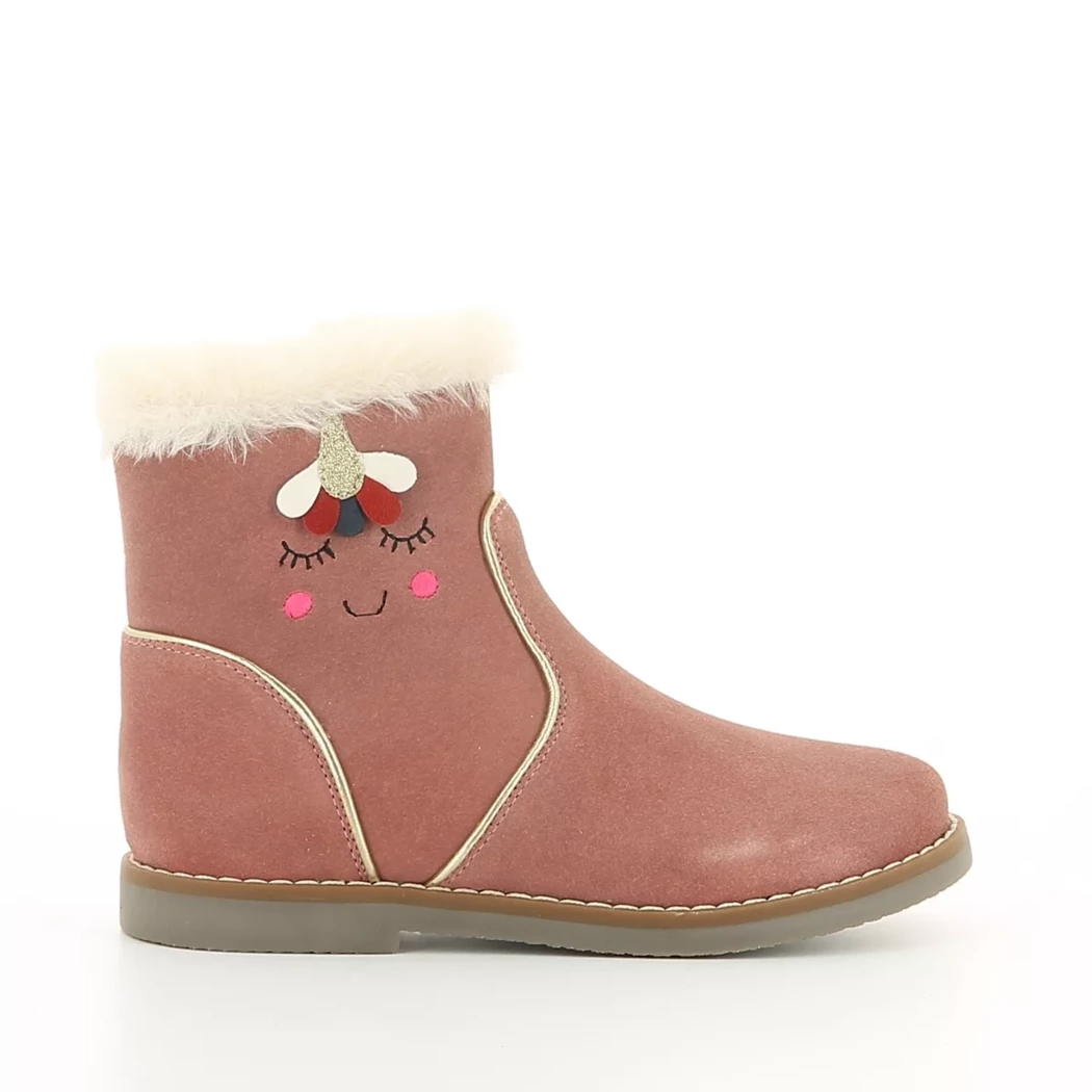 Image (2) de la chaussures Les Fees de Bengale - Boots Rose en Cuir nubuck