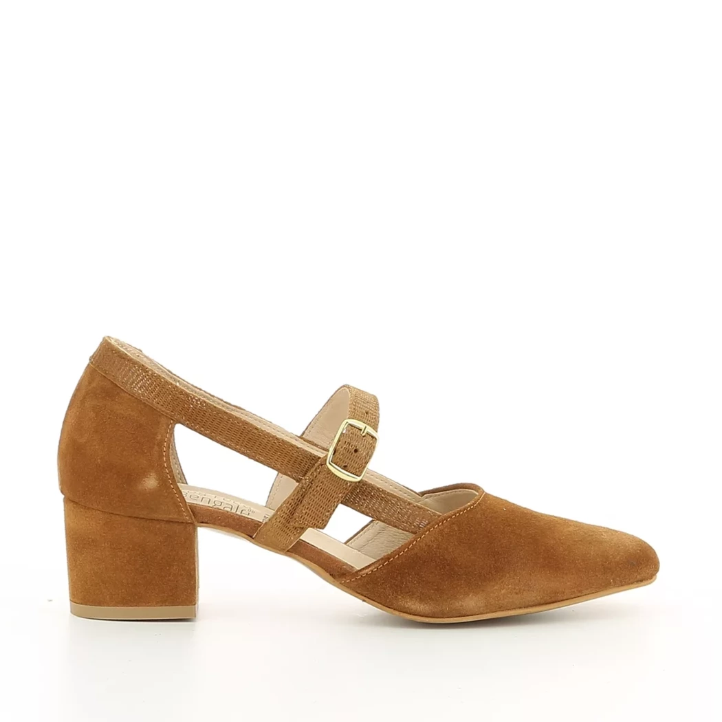 Image (2) de la chaussures Les Fees de Bengale - Escarpins Cuir naturel / Cognac en Cuir nubuck