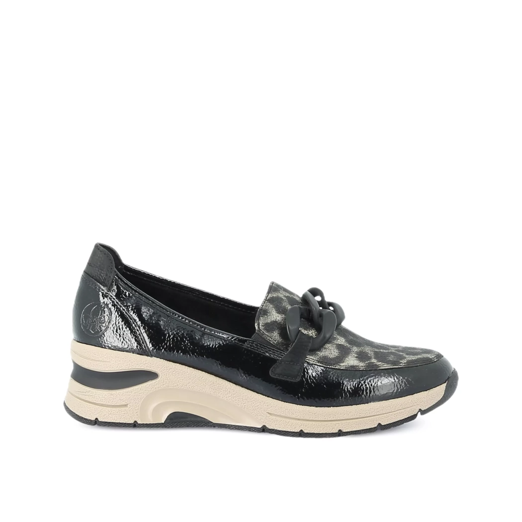 Image (2) de la chaussures Rieker - Mocassins Noir en Multi-Matières