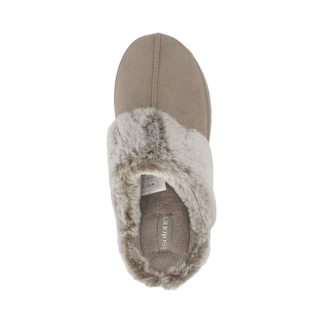 Image (6) de la chaussures Isotoner - Pantoufles et Chaussons Taupe en Textile