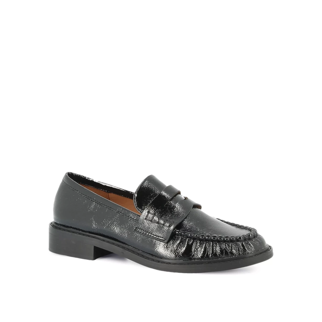 Image (1) de la chaussures Poelman - Mocassins Noir en Cuir vernis
