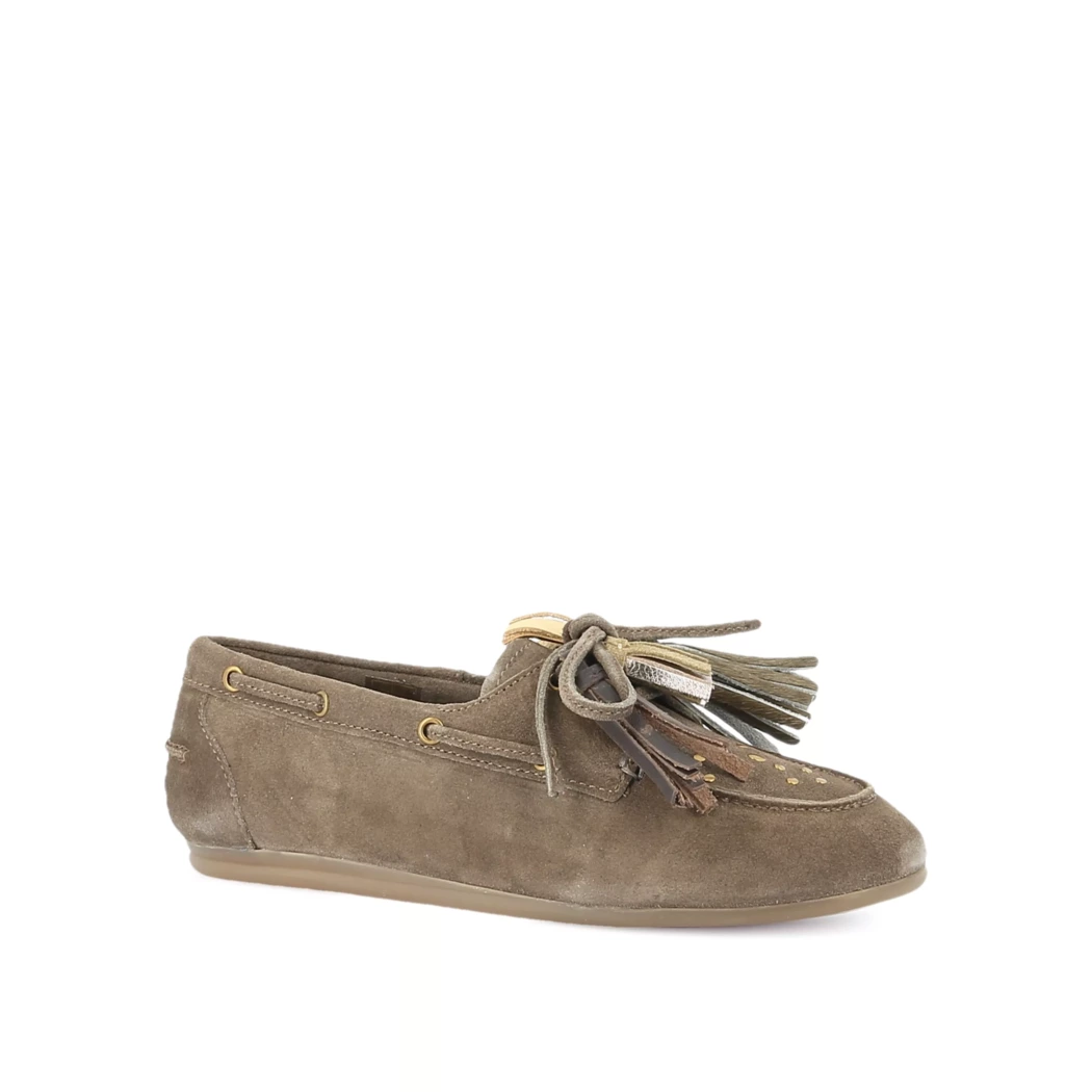 Image (1) de la chaussures Poelman - Mocassins Vert en Cuir nubuck