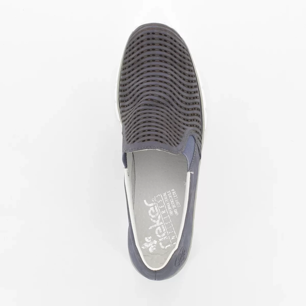 Image (6) de la chaussures Rieker - Mocassins Bleu en Cuir nubuck
