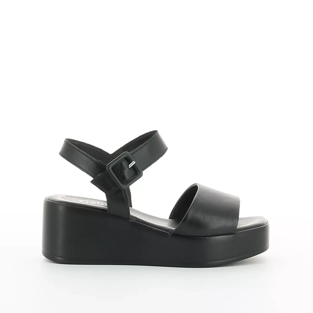 Image (2) de la chaussures Gabor - Sandales et Nu-Pieds Noir en Cuir