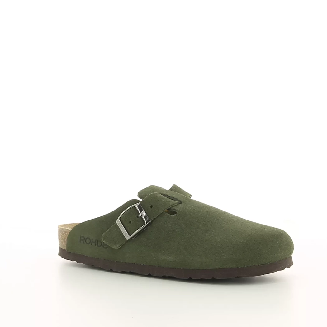 Image (1) de la chaussures Rohde - Mules et Sabots Vert en Cuir nubuck