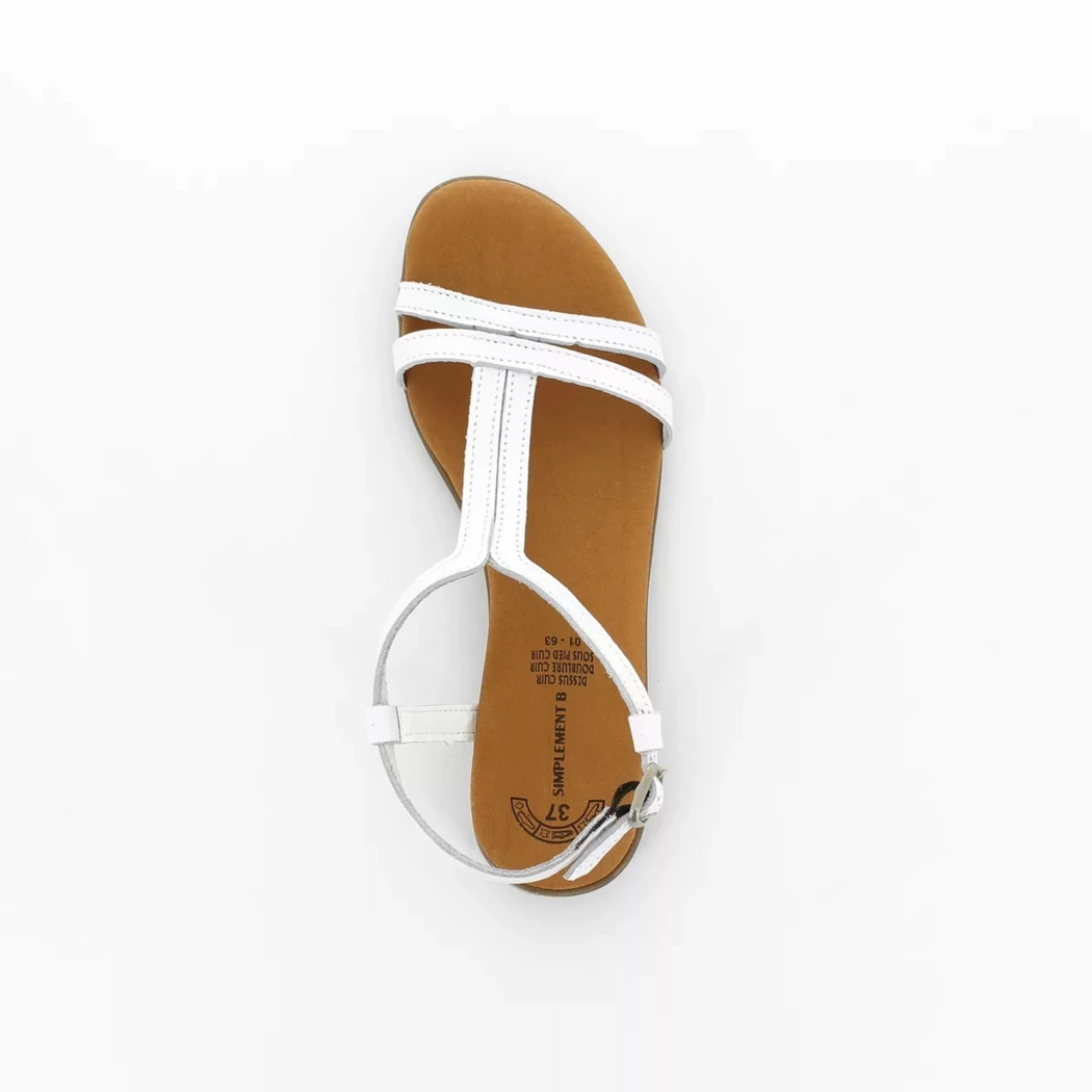 Image (6) de la chaussures Simplement B - Sandales et Nu-Pieds Blanc en Cuir