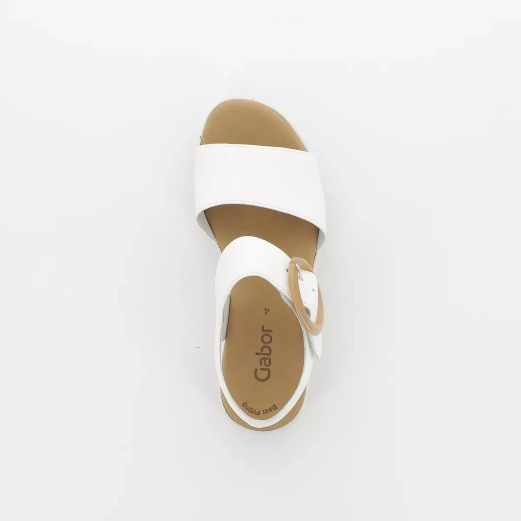 Image (6) de la chaussures Gabor - Sandales et Nu-Pieds Blanc en Cuir