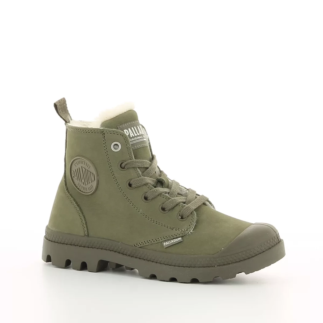 Image (1) de la chaussures Palladium - Bottines Vert en Cuir nubuck
