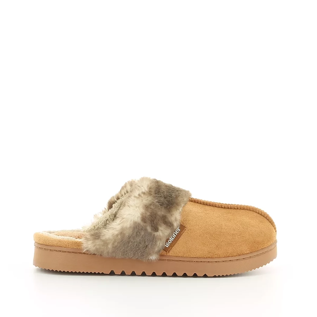 Image (2) de la chaussures Isotoner - Pantoufles et Chaussons Cuir naturel / Cognac en Textile