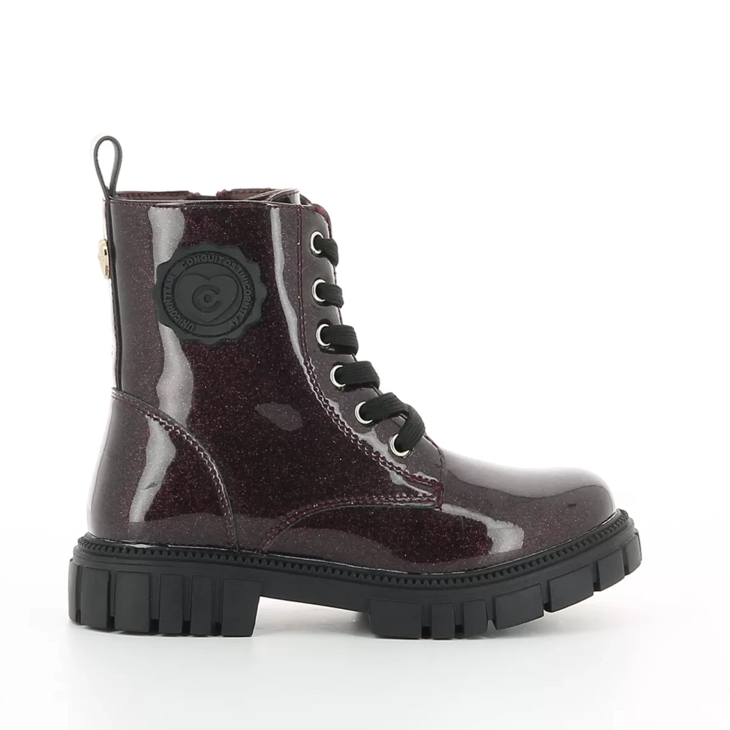 Image (2) de la chaussures Conguitos - Bottines Bordeaux en Cuir synthétique
