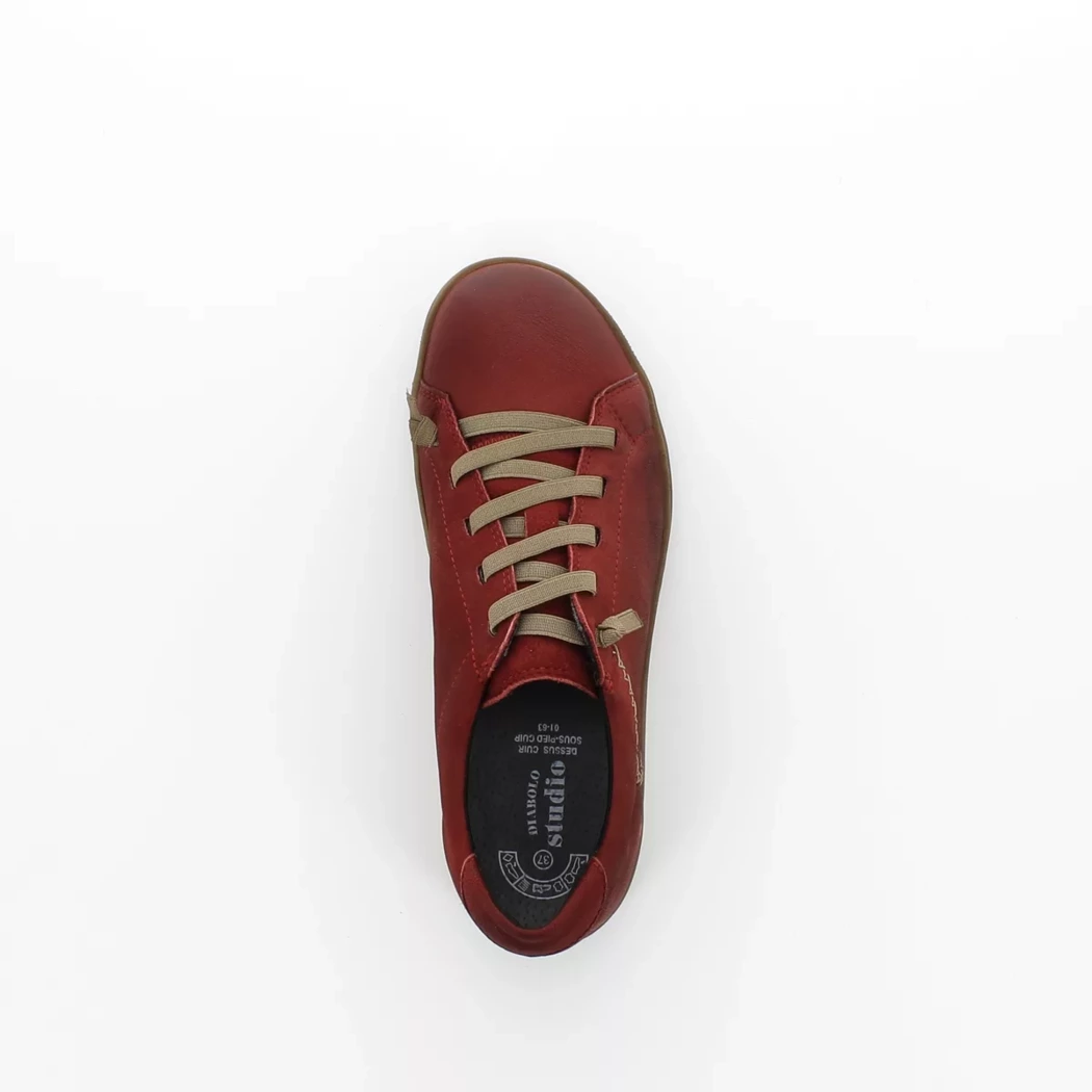 Image (6) de la chaussures Diabolo Studio - Baskets Rouge en Cuir