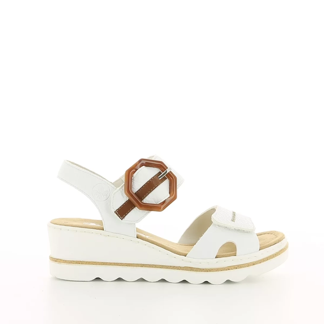 Image (2) de la chaussures Rieker - Sandales et Nu-Pieds Blanc en Cuir synthétique