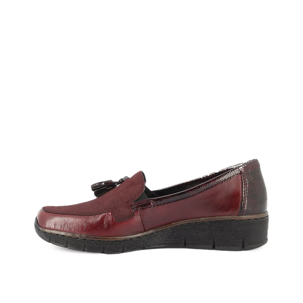 Image (4) de la chaussures Rieker - Mocassins Bordeaux en Cuir