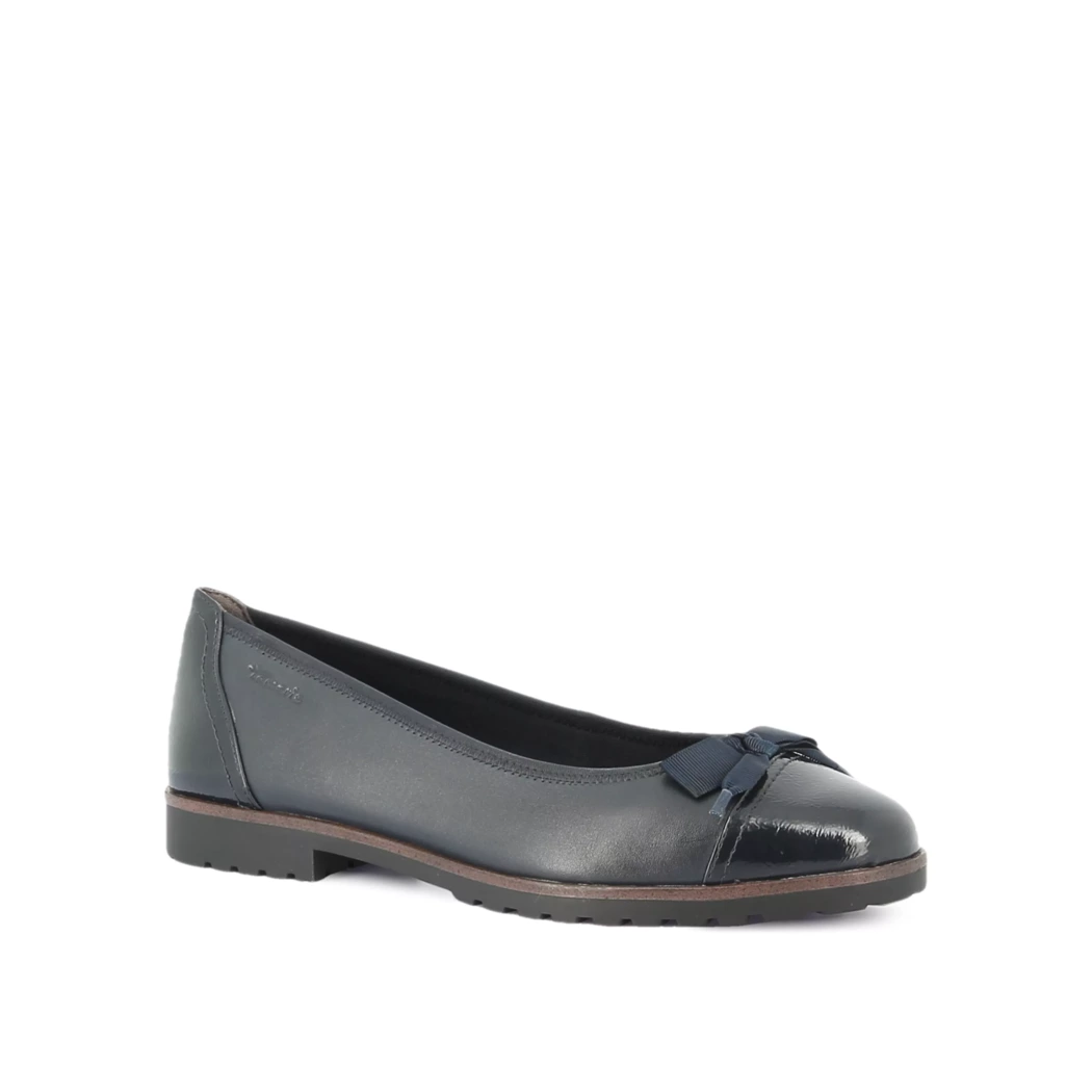 Image (1) de la chaussures Tamaris - Ballerines Bleu en Cuir
