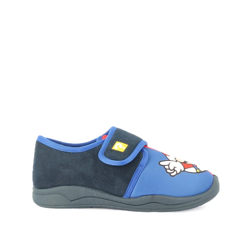 Image (2) de la chaussures Mario - Pantoufles et Chaussons Bleu en Textile