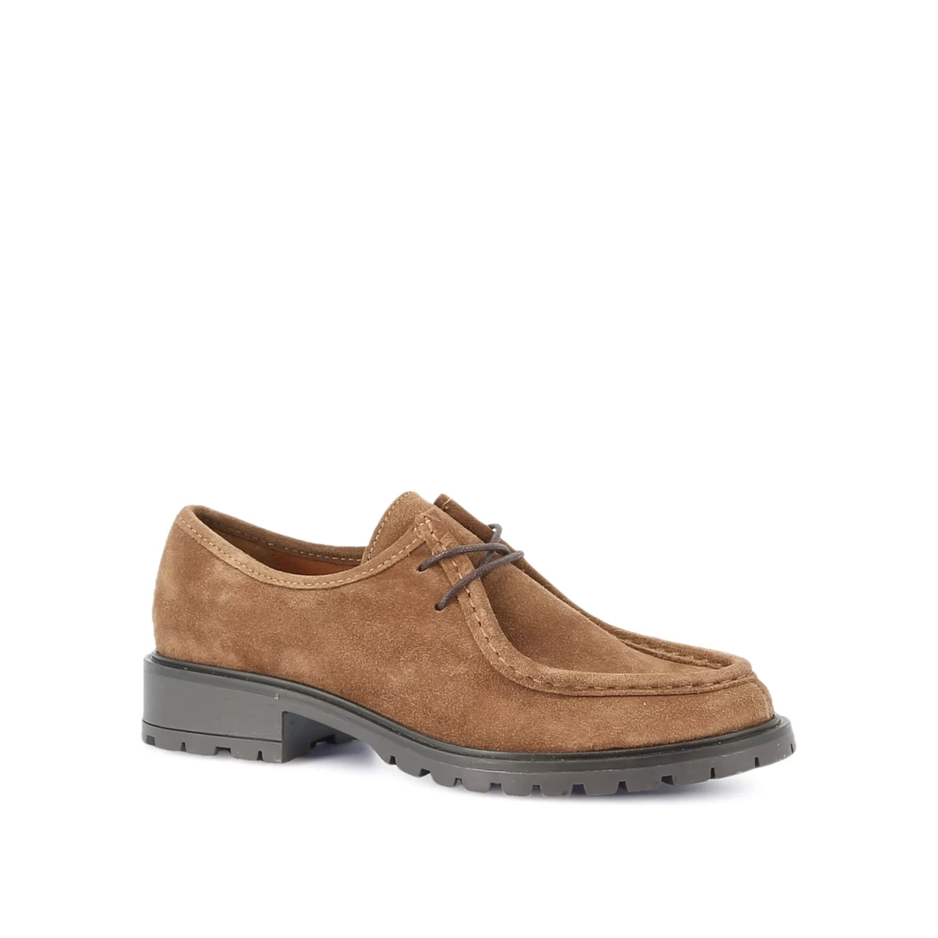 Image (1) de la chaussures Miss Boho - Chaussures à lacets Taupe en Cuir nubuck