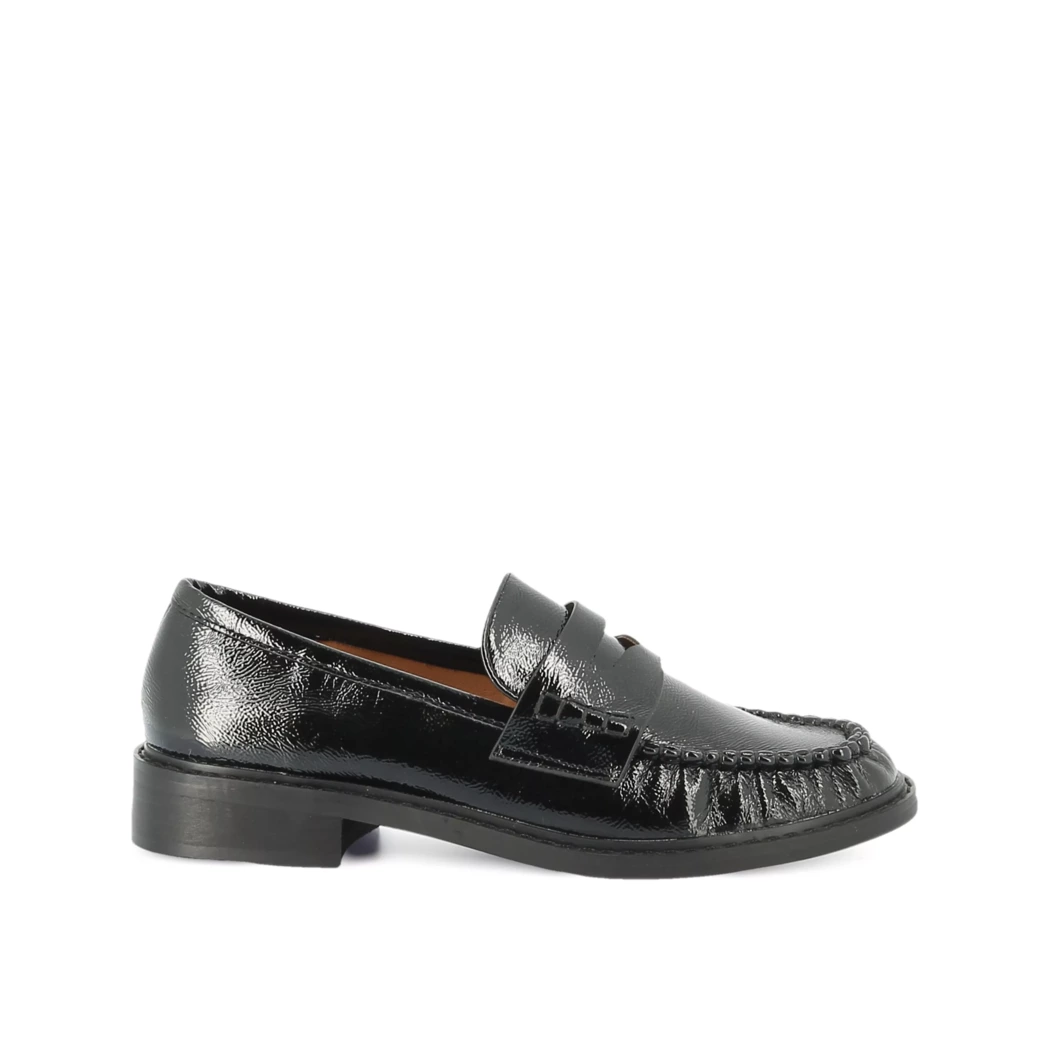 Image (2) de la chaussures Poelman - Mocassins Noir en Cuir vernis