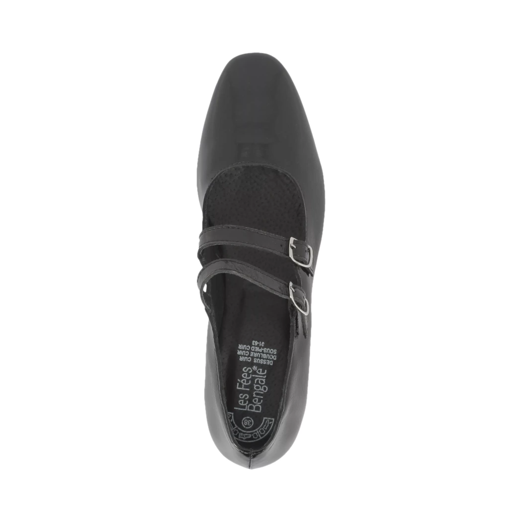 Image (6) de la chaussures Les Fees de Bengale - Escarpins Noir en Cuir vernis