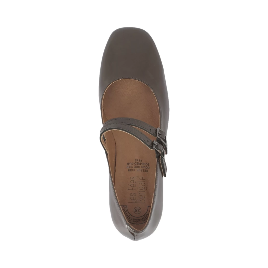 Image (6) de la chaussures Les Fees de Bengale - Escarpins Marron en Cuir vernis