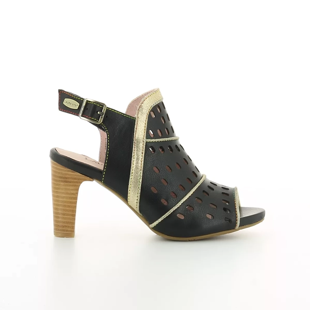 Image (2) de la chaussures Laura Vita - Sandales et Nu-Pieds Noir en Cuir