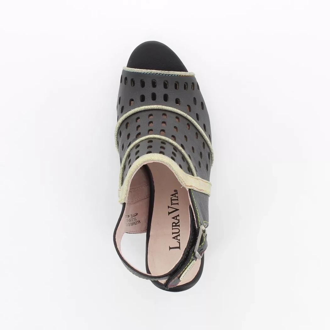 Image (6) de la chaussures Laura Vita - Sandales et Nu-Pieds Noir en Cuir