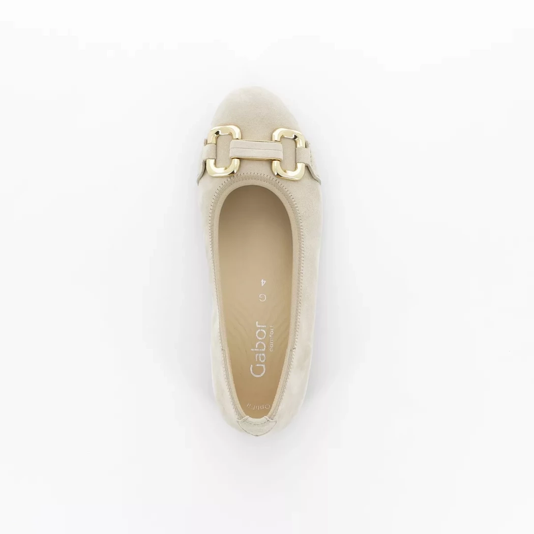 Image (6) de la chaussures Gabor - Ballerines Beige en Cuir nubuck