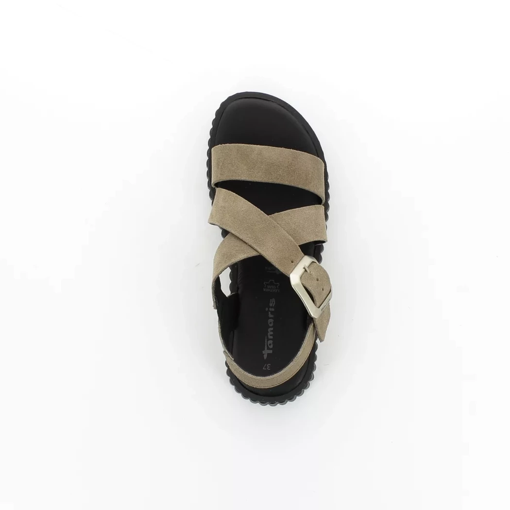 Image (6) de la chaussures Tamaris - Sandales et Nu-Pieds Taupe en Cuir nubuck