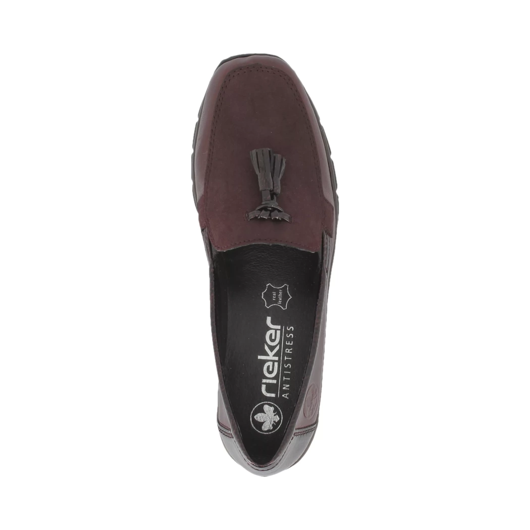 Image (6) de la chaussures Rieker - Mocassins Bordeaux en Cuir