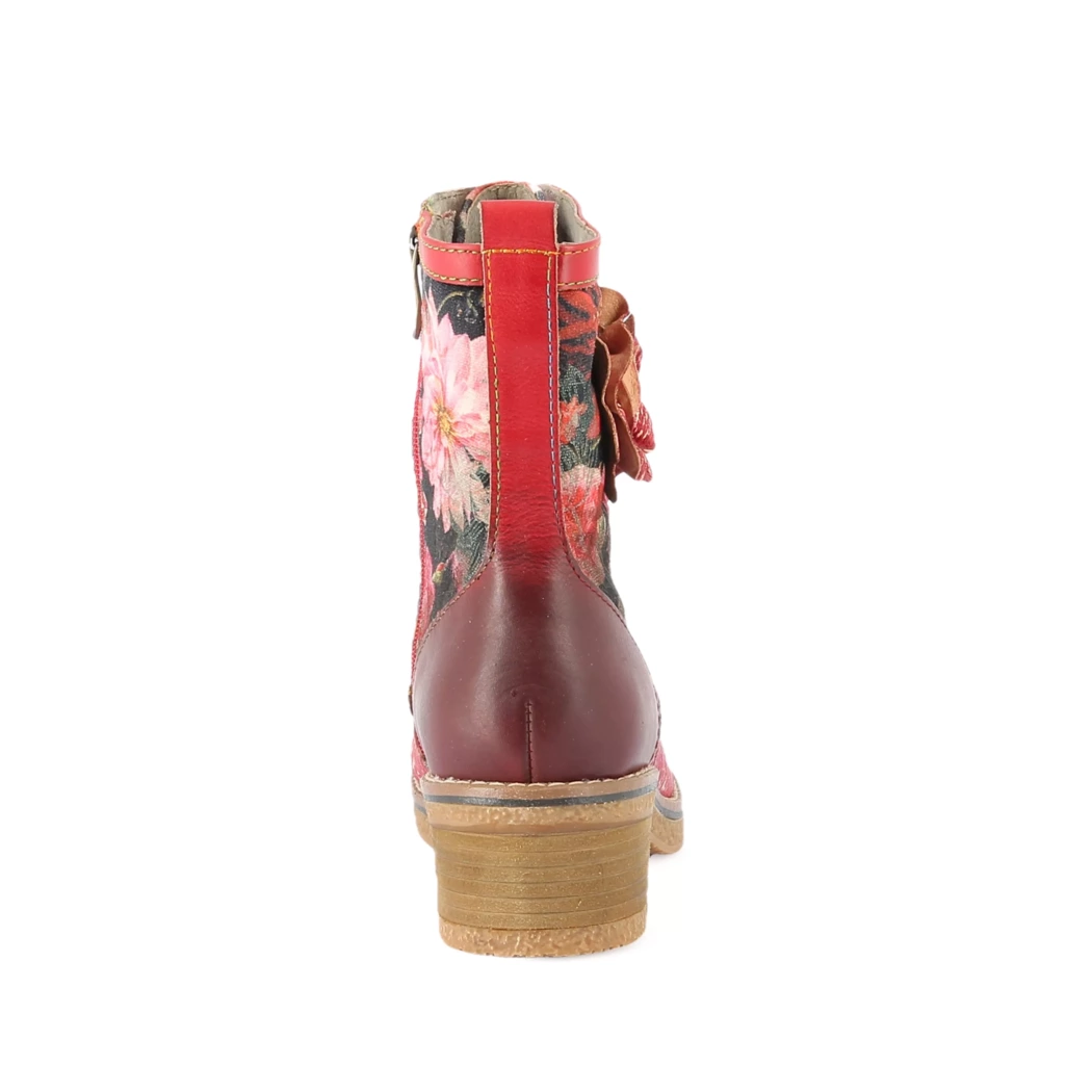 Image (3) de la chaussures Laura Vita - Bottines Rouge en Cuir et textile