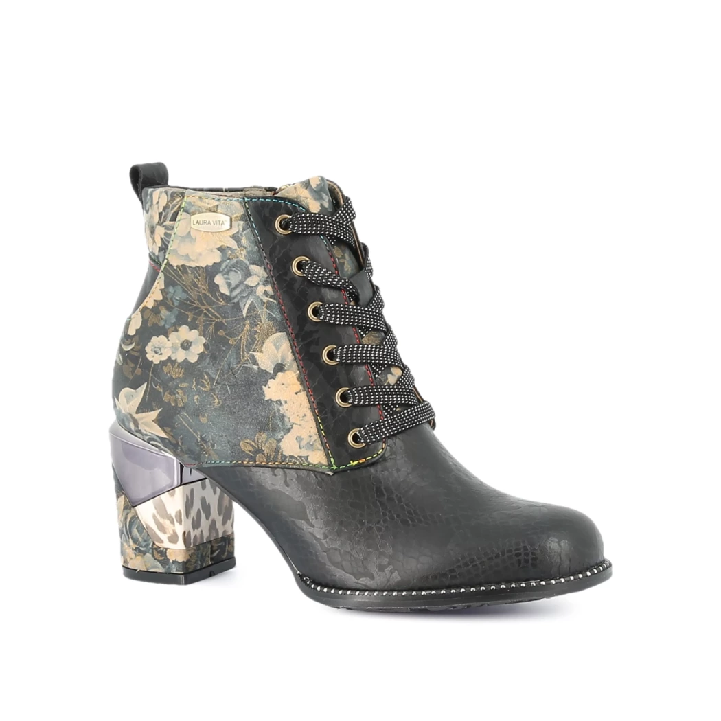 Image (1) de la chaussures Laura Vita - Bottines Noir en Cuir et textile