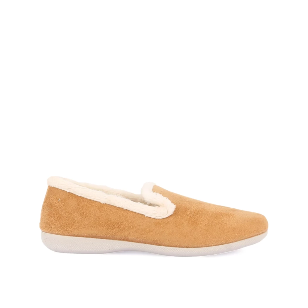 Image (2) de la chaussures OUF!... - Pantoufles et Chaussons Cuir naturel / Cognac en Textile
