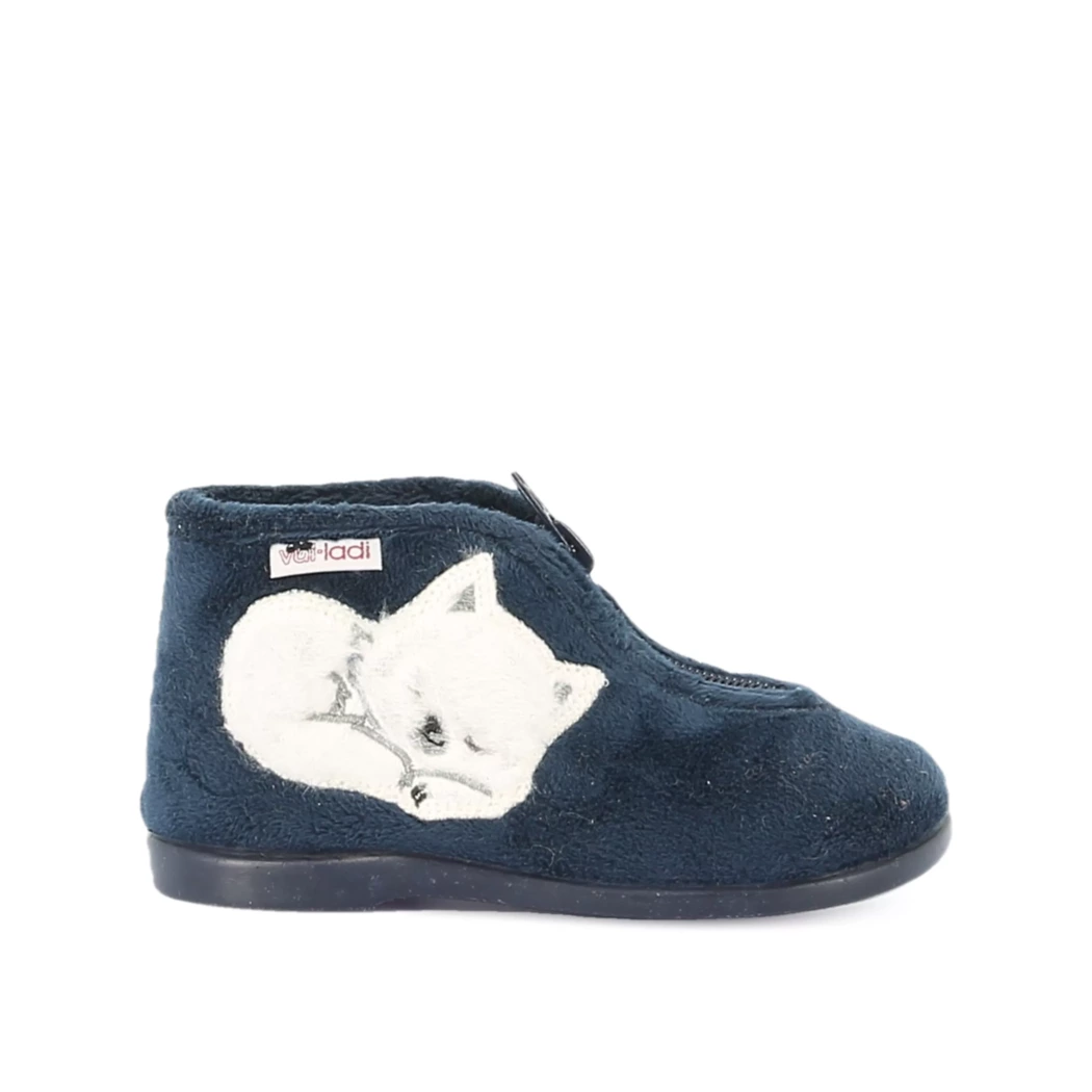 Image (2) de la chaussures Vul ladi - Pantoufles et Chaussons Bleu en Textile
